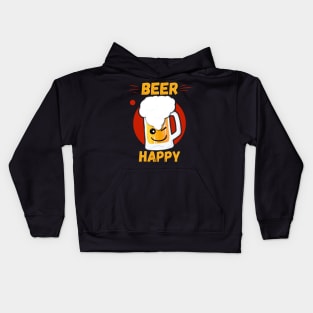 Beer Happy graphic - Gift Tee for Beer lovers Kids Hoodie